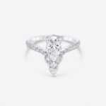 Fancy Pear Cut Diamond Cluster Engagement Ring