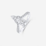 Fancy Pear Cut Diamond Cluster Engagement Ring - Image 2