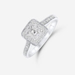 Asscher Cut Halo Diamond Ring in White Gold - Image 2