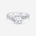 Solitaire Twist Ring in White Gold