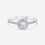 Halo Diamond Ring in White Gold
