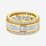 Fancy Full Eternity Stacked Band in Yellow Gold